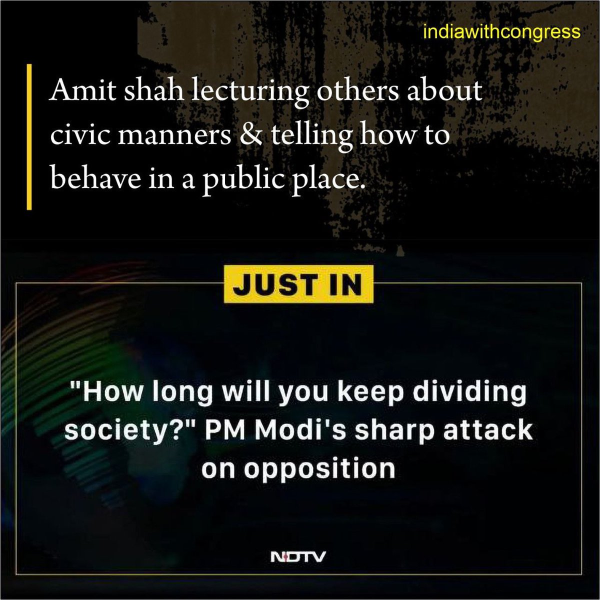 UWCforYouth's tweet photo. When hypocrisy meets #Modicrisy

#HypocriteModi
#ByeByeModi

#BharatJodoNyayYatra 
#NyayKaHaqMilneTak 
#IWCWithRahulGandhi https://t.co/Ex5fBFAArC