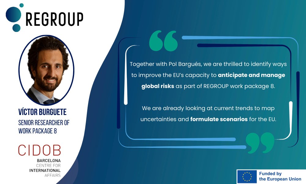 REGROUP (@regroup_horizon) on Twitter photo 🚀 Start of work package 8⃣, led by <a href="/CidobBarcelona/">CIDOB (Barcelona Centre for International Affairs)</a>!
Together with <a href="/DelorsInstitute/">Jacques Delors Institute</a> and <a href="/IAIonline/">Istituto Affari Internazionali - IAI</a>, WP8 research has begun and will be kicked off by a dedicated witness meeting, where the #regroup team and external experts will discuss their plans.
👉👉 regroup-horizon.eu/work-package-8/ 🚀 Start of work package 8⃣, led by <a href="/CidobBarcelona/">CIDOB (Barcelona Centre for International Affairs)</a>!
Together with <a href="/DelorsInstitute/">Jacques Delors Institute</a> and <a href="/IAIonline/">Istituto Affari Internazionali - IAI</a>, WP8 research has begun and will be kicked off by a dedicated witness meeting, where the #regroup team and external experts will discuss their plans.
👉👉 regroup-horizon.eu/work-package-8/