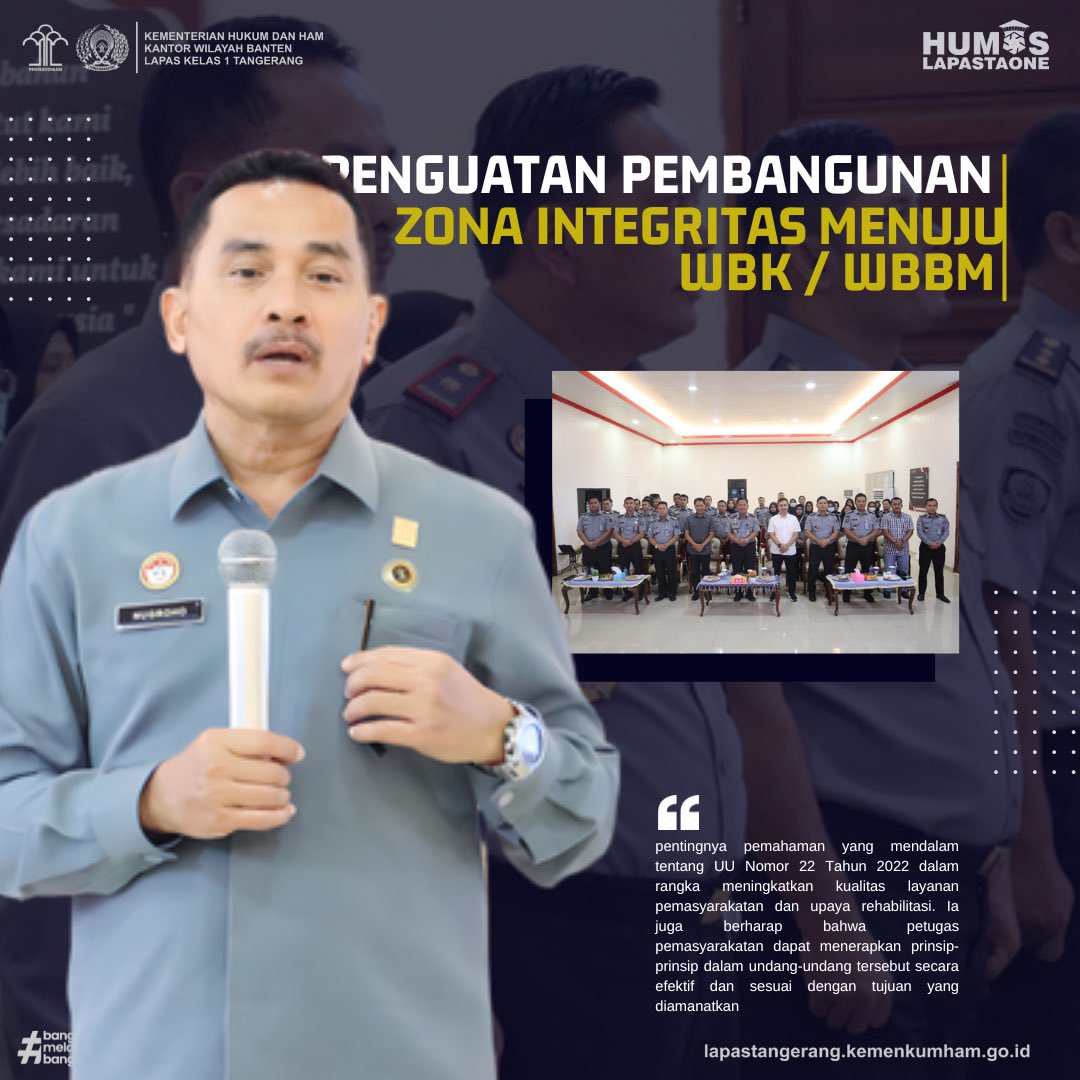 Lapastaone01's tweet photo. Lapas Kelas I Tangerang menerima kunjungan kerja dari Pembimbing kemasyarakatan Ahli Utama Bapak Drs. Nugroho, Bc.IP.,https://t.co/lX7jzi83LL. Dan Sudjonggo Bc.IP., S.H. Penguatan terkait Undang-Undang Nomor 22 Tahun 2022 tentang Pemasyarakatan, Selasa (06/02). https://t.co/spHwzJKhSM