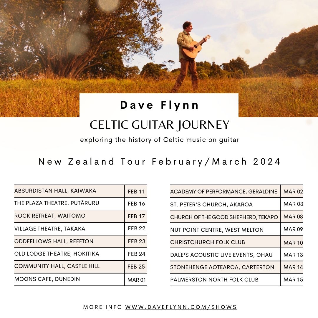 #NewZealand tour starting this Sun 11th. #Celtic #Guitar #Journey 16 gigs across #Aotearoa #kaiwaka #putaruru #waitomo #takaka #reefton #hokitika #castlehill #dunedin #geraldine #akaroa #laketekapo #christchurch #carterton #palmerstonnorth #irishmusic #celticmusic #guitar #Irish