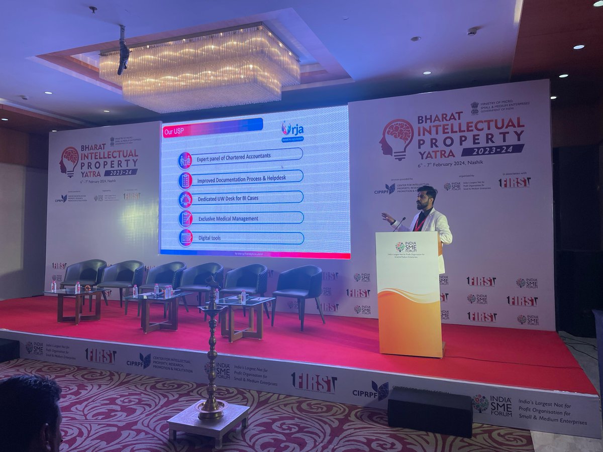 SMEForumIndia's tweet photo. Life Insurance Solutions for MSME by Mr. Amol Wadwale, Area Sales Manager, Tata AIA at The SSK Solitaire Hotel today, 6th February 2024, in Nashik.
#bharatipyatra #ipyatra #intellectualproperty #intellectualpropertyrights #msmes #msmeindia #indiasmeforum https://t.co/MaHDe0YQN8