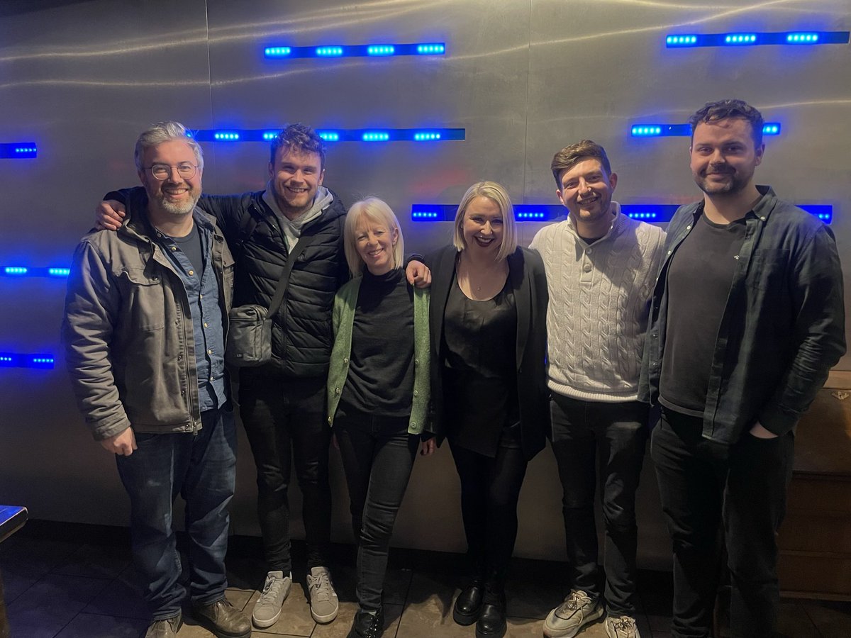 AinsleyHamill's tweet photo. Recording my new album with this lot has been just the ticket. What an amazingly talented bunch of good eggs 🍳 blinking love them.  
There's still a few bits and bobs to do this week with producer extraordinaire @samkellymusic but I can't wait to share more with you guys. https://t.co/Z4tHmmVkdg