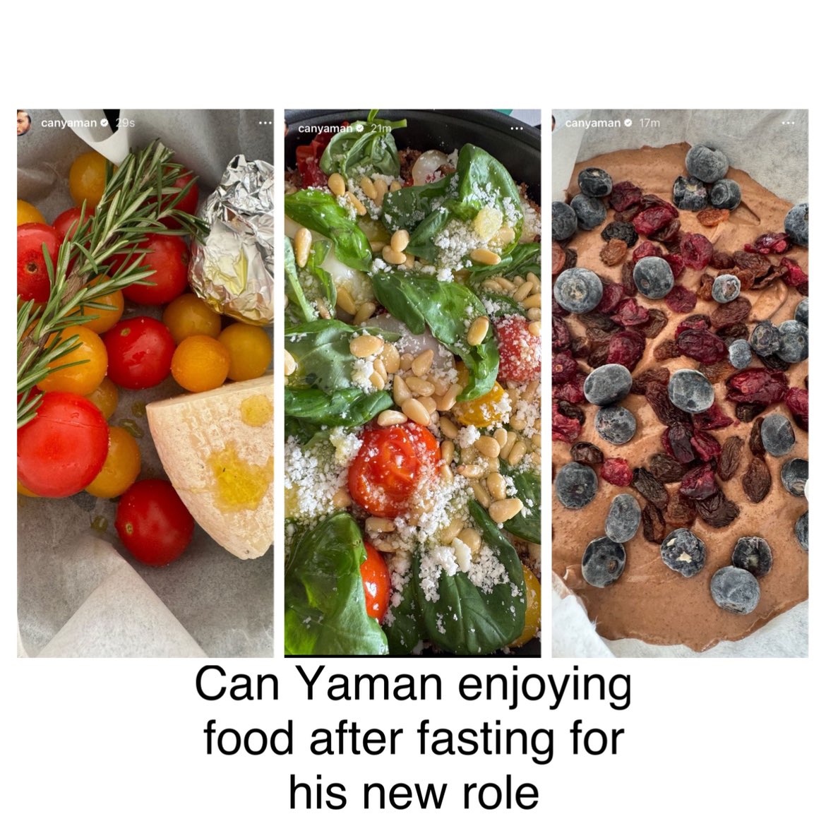 #CanYaman IG Stories…after reaching the new desired weight for #Sandokan … 85kg Can Yaman enjoys some food… I think we understand now why he wrote he was going through hell