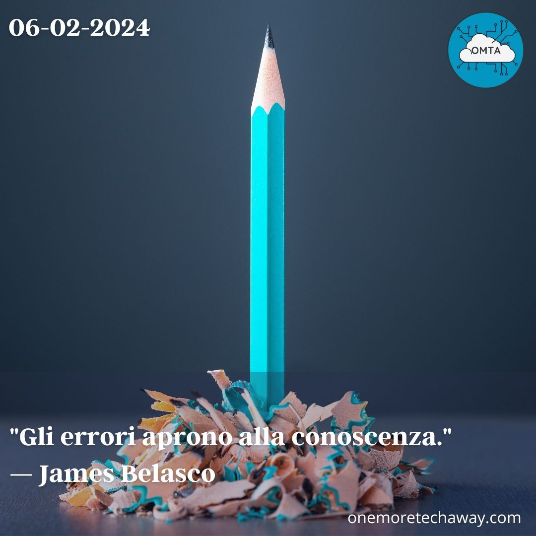 OneMoreTechAway's tweet photo. "Gli errori aprono alla conoscenza." — James Belasco
#onemoretechaway #omta #citazioni #successo #crescita #pensieri #saggezza #mindfulness #frasifamose #consapevolezza #determinazione #JamesBelasco https://t.co/LrYvi2CaJO