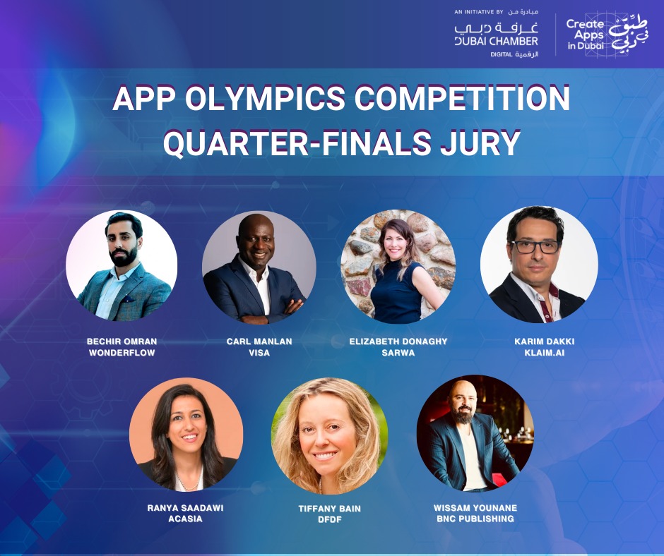 EntMagazineME's tweet photo. Thank you to our phenomenal jury, for their unparalleled expertise and insights shortlisting 24 semifinalists for the #AppOlympics Competition. We're one step closer to shaping the future of mobile app development! #InnovationLeaders #CreateAppsInDubai @DxbChamberDigi https://t.co/NfLXZ34xxZ