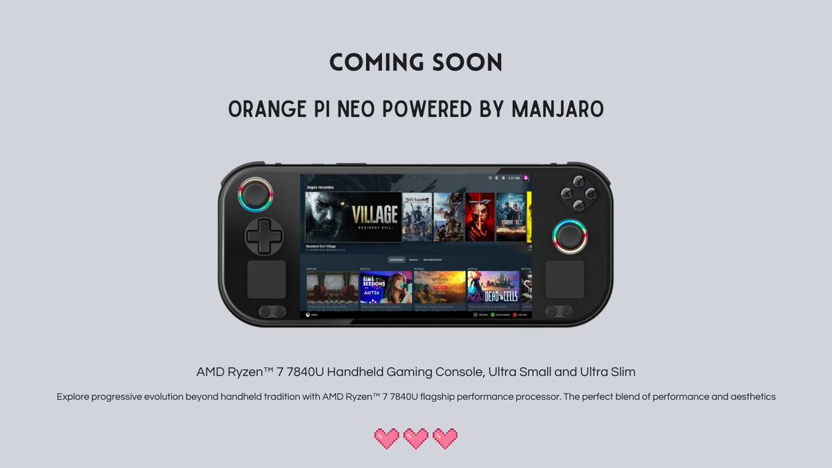 ManjaroLinux's tweet photo. Gaming on #Linux will be great on the #OrangePiNeo powered by @ManjaroLinux. More infos: https://t.co/1X5GIEKg2S https://t.co/0uLou6SMLe