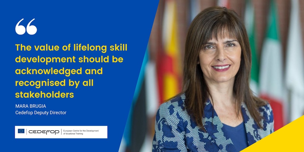 Cedefop's tweet photo. 🔸🔹 The impact of the ♻️ #greentransition and rapid technological changes extends beyond specific industries or #skills levels. It will affect all #jobs and professionals.
Cedefop Dep Dir Mara Brugia at the 5th policy learning forum on #UpskillingPathways
#EuropeanYearofSkills https://t.co/04Hnpx1FcV