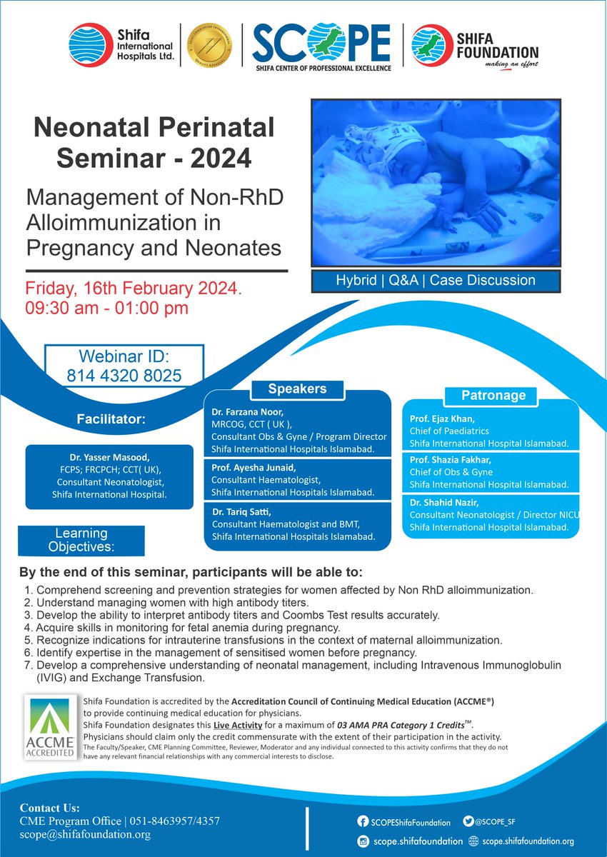 Learn with us about the Managment of Non-RhD Alloimmunication in Pregancy and Neonates at Neonatal Perinatal Seminar