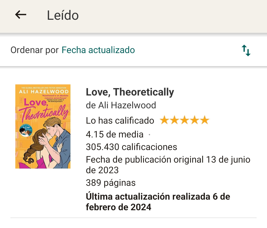 Acabo de terminar #LoveTheoretically
Que libroooo tan más hermosooooo, le leí en inglés y ahora me dispongo a compralo en físico en español para leerlo de nuevo.
Es bello belloooooo🤩