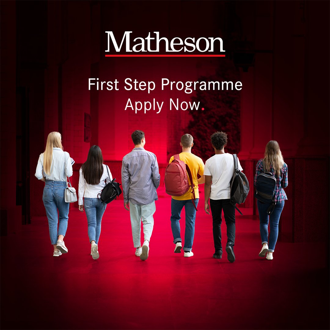 Applications are now open for our new First Step Programme. Ready to take that first step towards your future career? To find out more and to apply, click here: matheson.com/careers/gradua… #FirstStepProgramme #LegalCareer #MathesonLaw