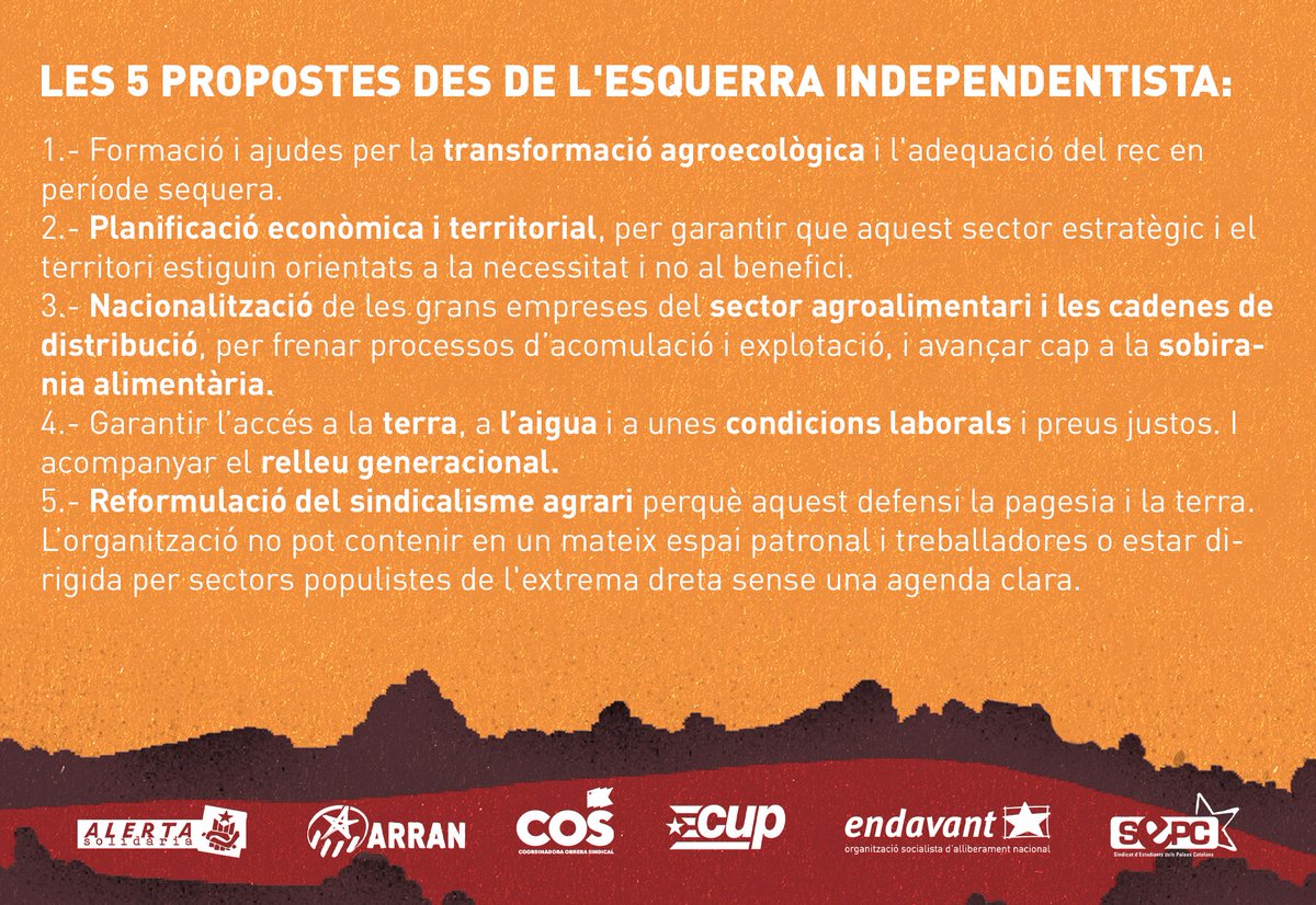 Tenim propostes! Transformació agroecològica, planificació econòmica, nacionalitzacions,  accés a terra i aigua...