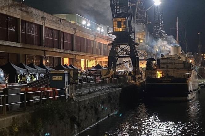 Who’s been enjoying #BlackCake since it landed on @DisneyPlus UK? We assisted production to transform Bristol’s Princes Wharf into Jamaica’s Port Royal Harbour with @MVBalmoral starring as a Windrush vessel departing for England 🛳️ Full story+BTS 📸: bit.ly/3SugiBl 1/2
