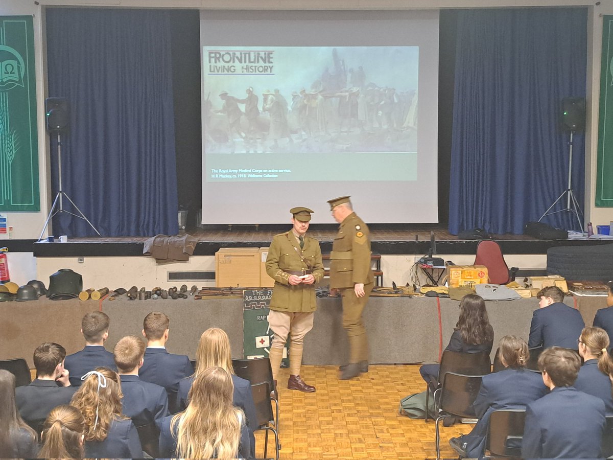 Year 10s engaged in the first session with Frontline Living History this morning.