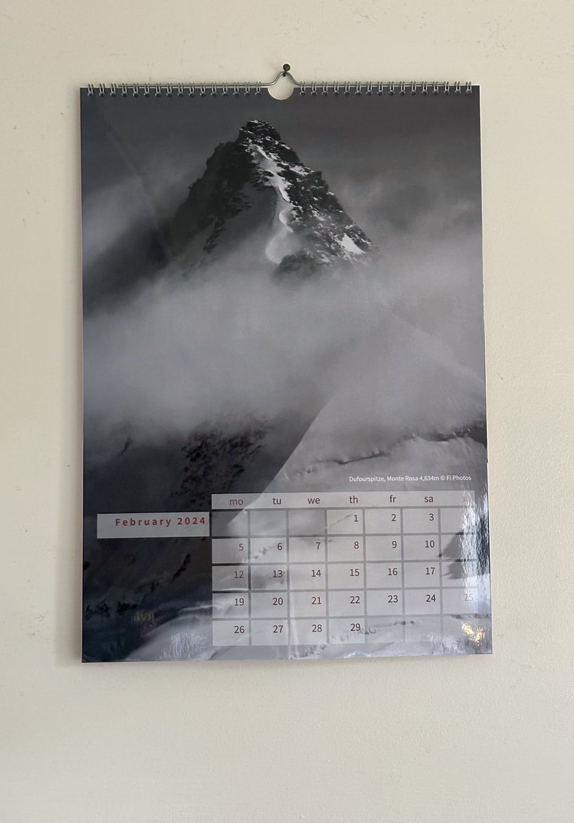 February Dufourspitze summit ©️ Fi Photos. This month’s alp on wonderful large scale calendar of the 4,634 m peak #Valais #PennineAlps 🇨🇭