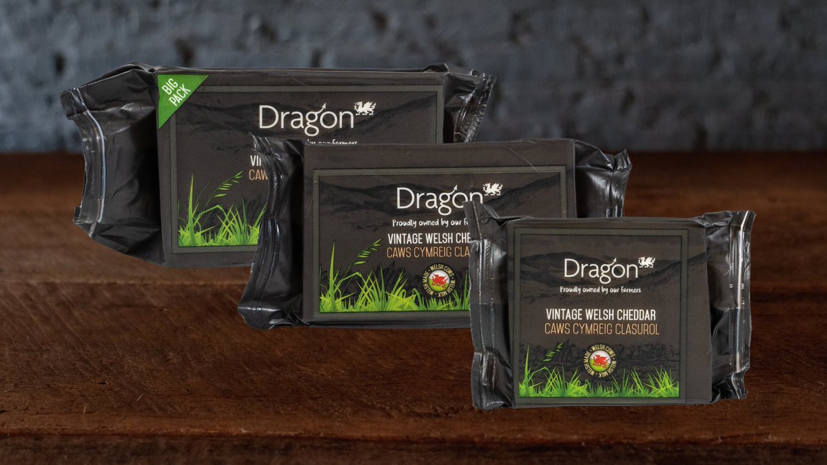 Meet our star of the month, Dragon Vintage Welsh Cheddar, a wonderfully strong Vintage Cheddar Aged to perfection and a family favourite! Available in 180g, 350g and 550g Family Pack! bit.ly/4850QBy #WelshCheese #WelshMilk #MilkedinWales #MadeinWales