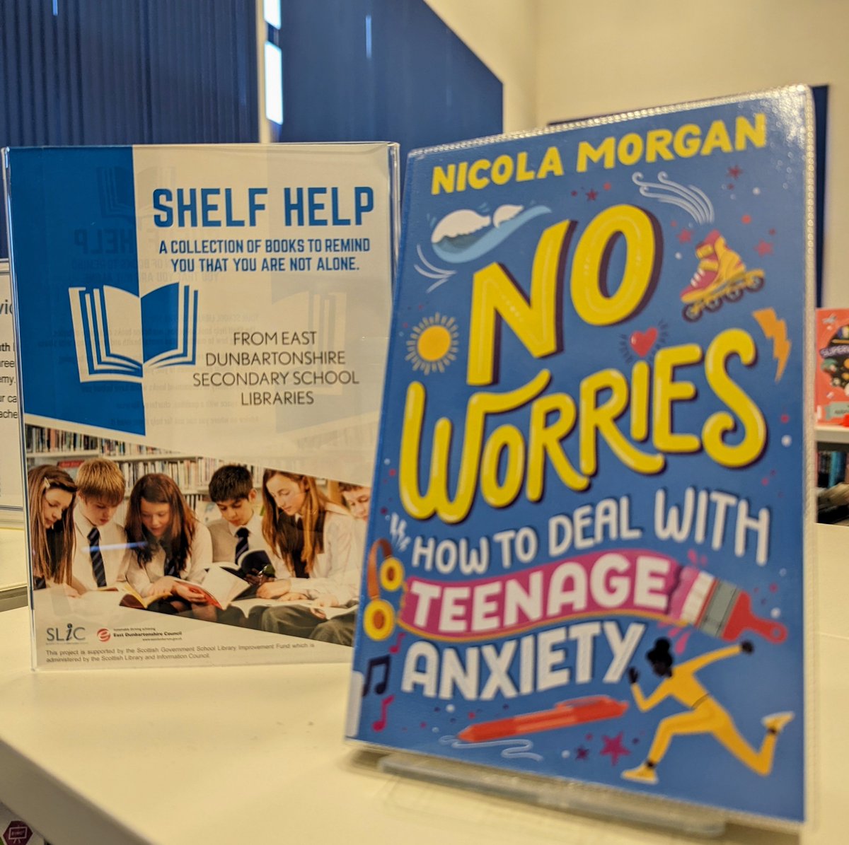 BishyLibrary's tweet photo. It's #ChildrensMentalHealthWeek  The library has lots of books to help you understand, manage and improve your mental health and wellbeing 😊📚❤ Reading can also help you to feel calm and reduce stress.  Come and have a browse today! #ShelfHelp  
@BishopbriggsAC @BishyBulletin https://t.co/drOAbeomA0