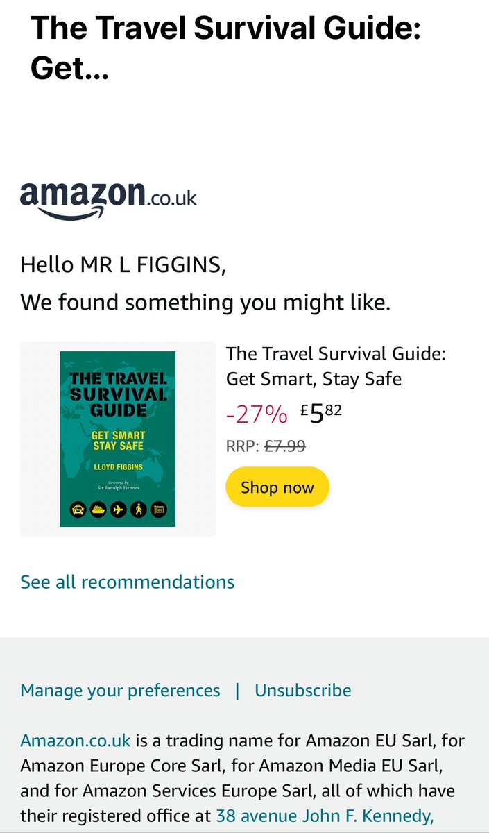 Always enjoy it when Amazon tries to sell me a copy of my own book. 🙄 Although at 27% off, I could be tempted…