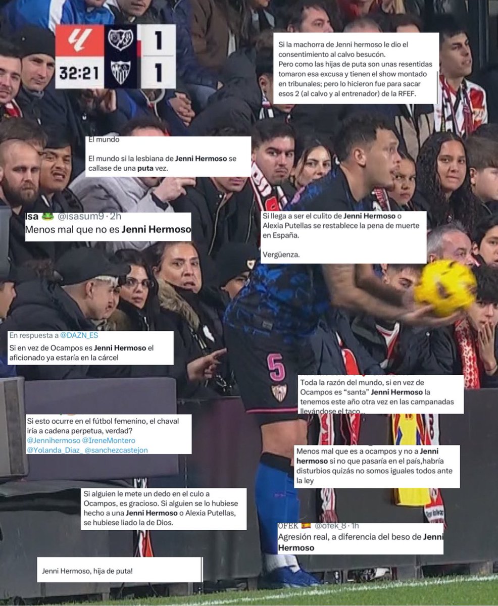 Si a Jenni Hermoso la agreden y denuncia: insultos continuos

Si a Lucas Ocampos lo agreden: insultos continuos hacia Jenni Hermoso

El propio futbolista: “Si ocurre en el fútbol femenino, sabemos lo que puede llegar a pasar”. Poco nos pasa.