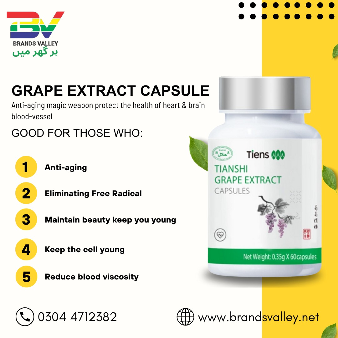 BrandsValleyLtd's tweet image. Boost your health with Tiens Grape Extract Capsules! 🍇💊 Available at BrandsValley for Rs. 11,655. Contact 03044712382 or visit brandsvalley.net/product/tiens-…. #Tiens #GrapeExtract #HealthSupplement #Wellness #BrandsValley #ShopOnline #HealthyLiving #bv