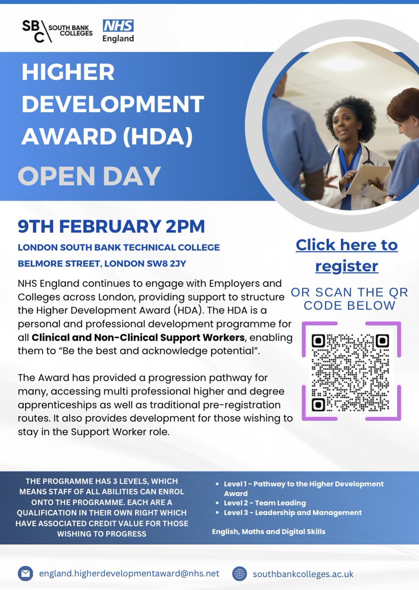 Pleased that @SouthBankColl are holding HDA open day as part of #NAW2024 A programme to get people apprenticeship ready, be the best & acknowledge potential #LTWFP #skillsforlife @desireecox07 @MonicaMarongiu @anita_esser @RobBrooks2 @fmmorey