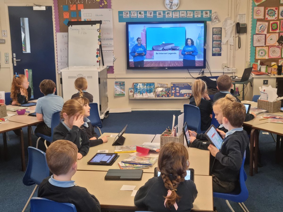 GrangeValley1's tweet photo. What a lovely start to Safer Internet Day! All children are currently participating in a virtual assembly @TechWeCan #SaferInternetDay #RheaInAction https://t.co/aDb2FF2TsD