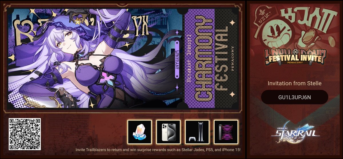 Invite Trailblazers to return and win surprise rewards such as Stellar Jades, PS5, and iPhone 15!