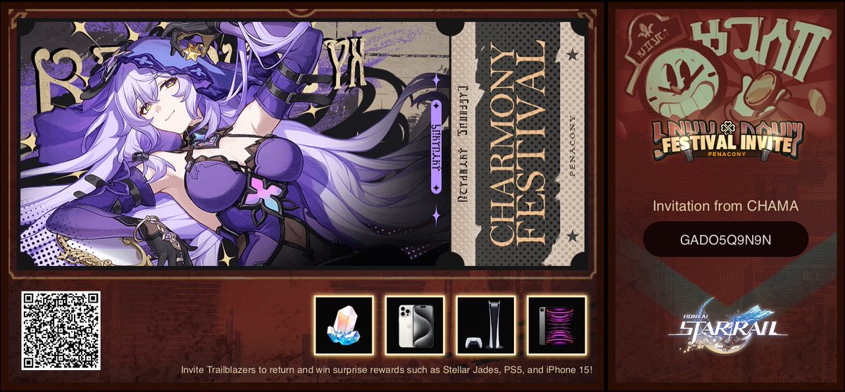 Painguin_Simp's tweet photo. Invite Trailblazers to return and win surprise rewards such as Stellar Jades, PS5, and iPhone 15! https://t.co/WkTISLkNG2