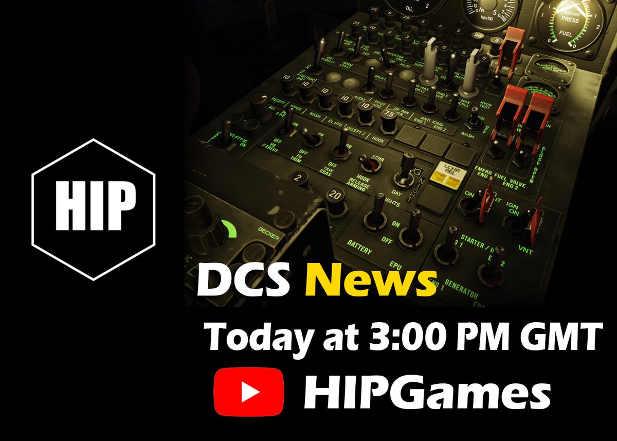 HIPGamesTV's tweet photo. TONIGHT! Another round in the World of DCS News! #dcs #howiplay #hipgames #andreiceleste #heatblur #f4phantom #bo105 #miltech5 https://t.co/l8aWxNTdki