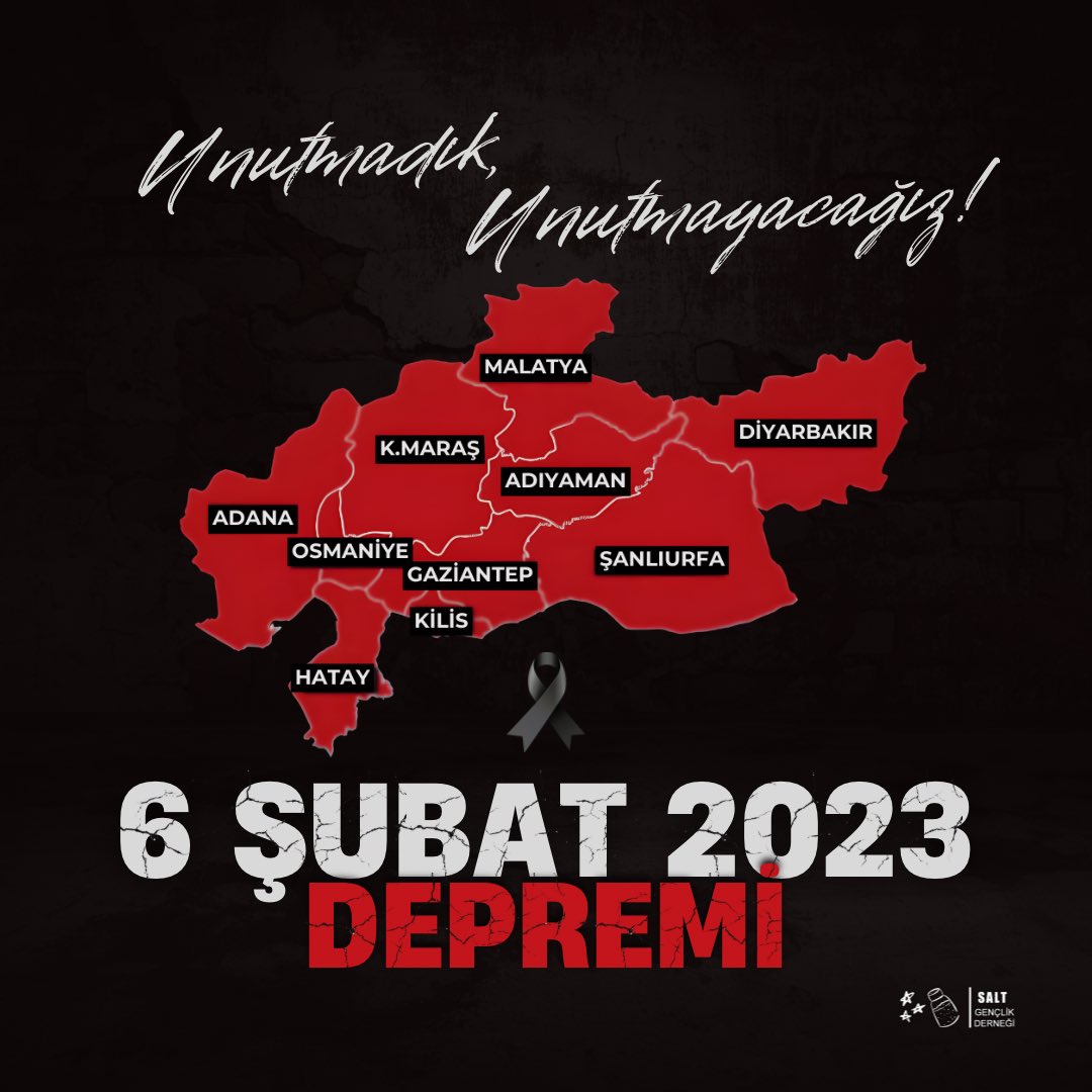 saltgenclik's tweet photo. Unutmadık, unutmayacağız! 🥀🖤 #6şubatdepremi #deprem #6şubat #earthquake #6şubat2023 #unutma https://t.co/VsHj93BVOP