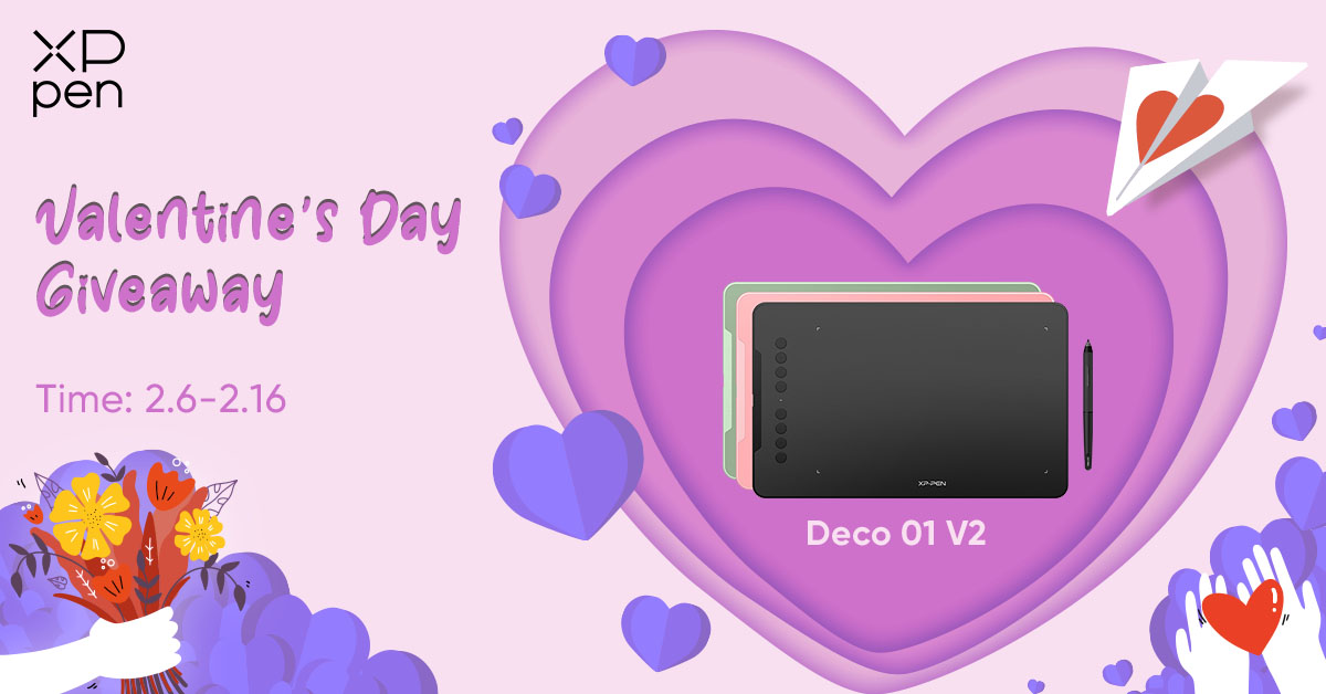 xppenca's tweet photo. Valentine's Day GIVEAWAY Announcement! ❤️

🎁 PRIZE:
#XPPen Deco 01 V2
Product Link: https://t.co/VmHabk3tI2

👉 Rules:
Follow @xppenca
Like and retweet this post
Tag two friends in the comments and share your favorite love emojis.

⏳ Giveaway ends on 2/16 at 11:59 PM PST. https://t.co/7tb5FQVdaO