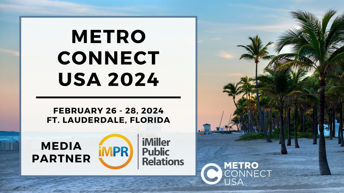 capacitymedia's tweet image. @iMillerPR  is a proud Media Partner of Metro Connect USA 2024.

Join iMPR at the epicenter for leaders in the US digital infrastructure market in Ft. Lauderdale, Florida on February 26-28, 2024.

Meet with iMPR at the event here: imillerpr.com/our-clients

#iMPR #MetroConnect2024