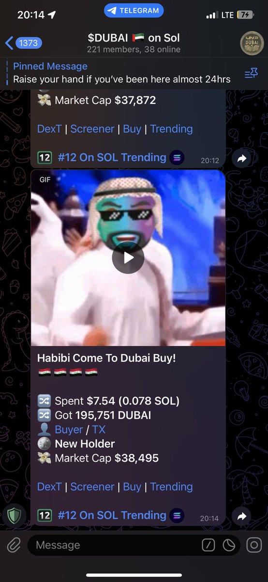 An incredible new week to spend time in $DUBAI 🇦🇪

Welcome to $Dubai Habibi 🇦🇪 

$Dubai 🇦🇪

Ca: 93NhryHqdN5eVz2n4Qoof7ELwnTcgHBw44tmGcLzxKXz

Tg: t.me/+tFyG5CHLvhM1N…

#Solana #SolanaNFTs