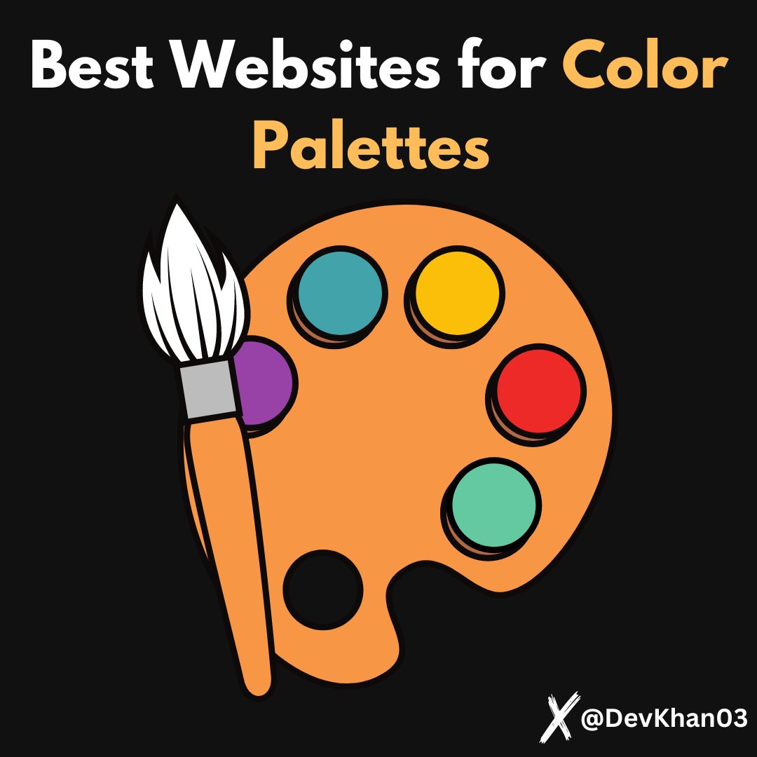 Best websites for Color Palettes :

🎨coolors.co
🎨colorhunt.co
🎨paletton.com
🎨color-hex.com
🎨mycolor.space
🎨flatuicolors.com
🎨color.adobe.com
🎨htmlcolorcodes.com
🎨colorsinspo.com