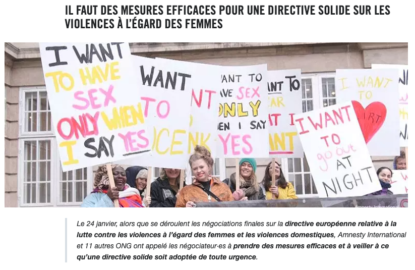 JulieCapoulade's tweet photo. La France & d'autres États #UE usent d'une lecture juridique restrictive pour bloquer la criminalisation du viol dans #VAWDirective. Dernières négociations aujourd'hui pour dire enfin OUI au fait que le sexe sans consentement est un viol
Temps d'agir @EmmanuelMacron @E_DupondM ! https://t.co/vI8tGRPh0l