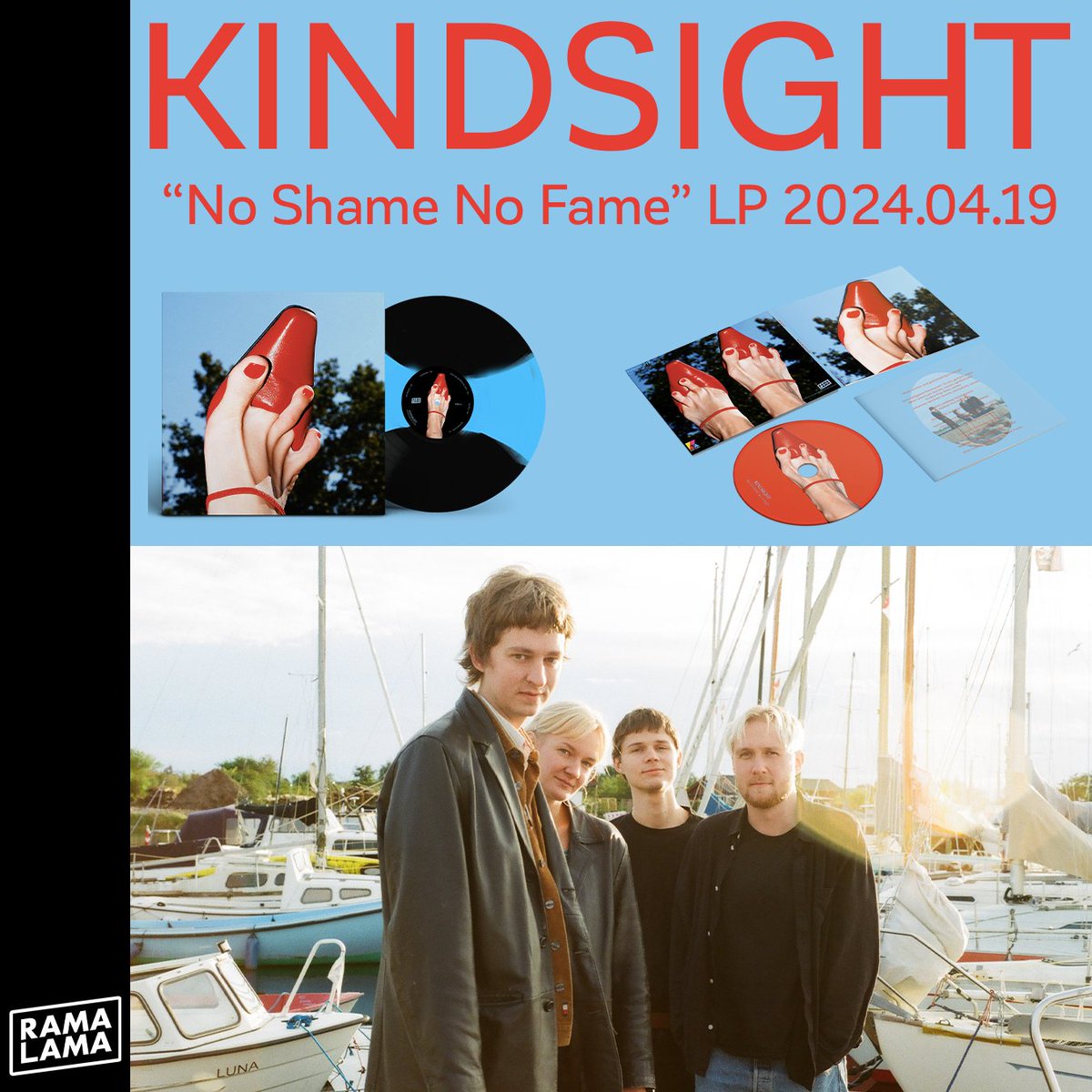 Oh yes! New Kindsight album April 19th! Ready to pre-order now at ramalama.se/noshamenofame New single 'Tomorrow' out next week, pre-save at found.ee/kindsight-tomo…