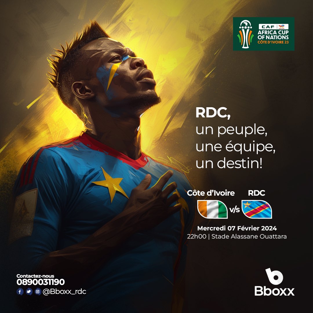 #CAN2023 

𝐃𝐞𝐦𝐢-𝐟𝐢𝐧𝐚𝐥𝐞 | 𝐂𝐨̂𝐭𝐞 𝐝’𝐈𝐯𝐨𝐢𝐫𝐞 🇨🇮  𝐯𝐬 𝐑𝐃𝐂 🇨🇩

#𝐋𝐞́𝐨𝐩𝐚𝐫𝐝𝐬, 𝐨𝐧 𝐯𝐨𝐮𝐬 𝐬𝐨𝐮𝐭𝐢𝐞𝐧𝐭 𝐣𝐮𝐬𝐪𝐮’𝐚𝐮 𝐛𝐨𝐮𝐭! 🔥💪🏾 

#leopards #rdc #victoire <a href="/BBOXX_RDC/">Bboxx RDC</a>
