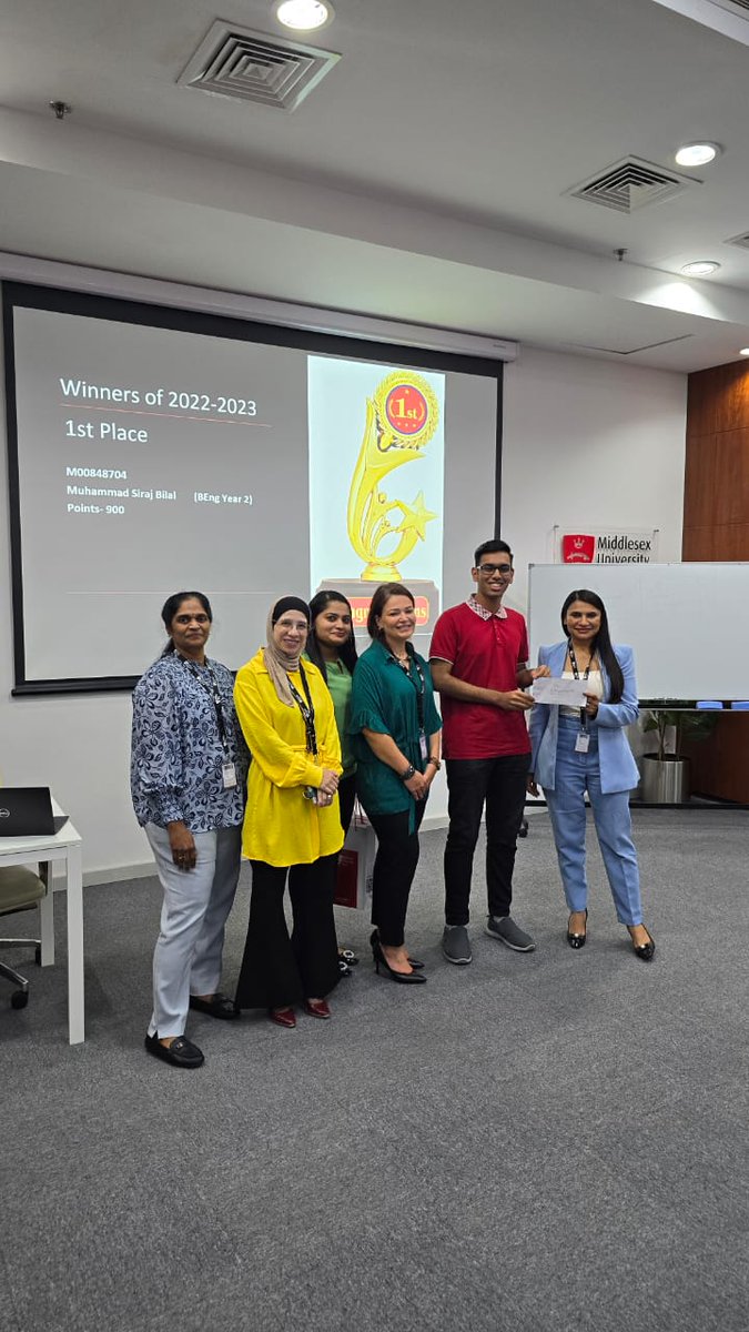 MiddlesexDubai's tweet photo. Congratulations to all winners and everyone who took part in the CEI Department Student Learning Experience Journey Awards (#SLEJ). The initiative allows students to carve out career paths through industry-recognised credentials that boost their competitiveness in the job market! https://t.co/ndRWrvj5KW