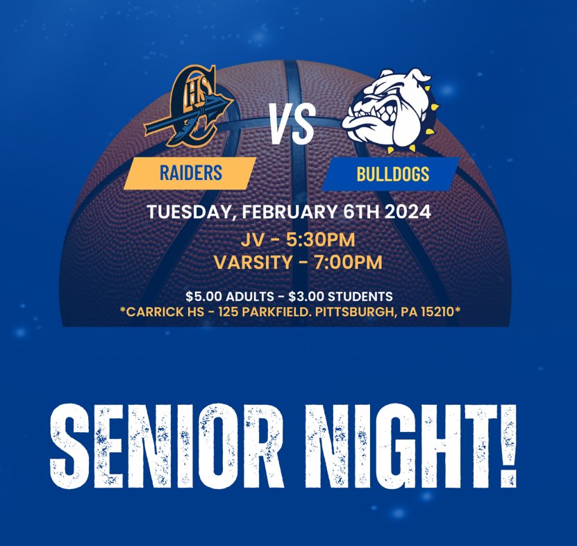 TONIGHT! 🏀 SENIOR NIGHT! 🎓
#LetsGoRaiders 💙💛