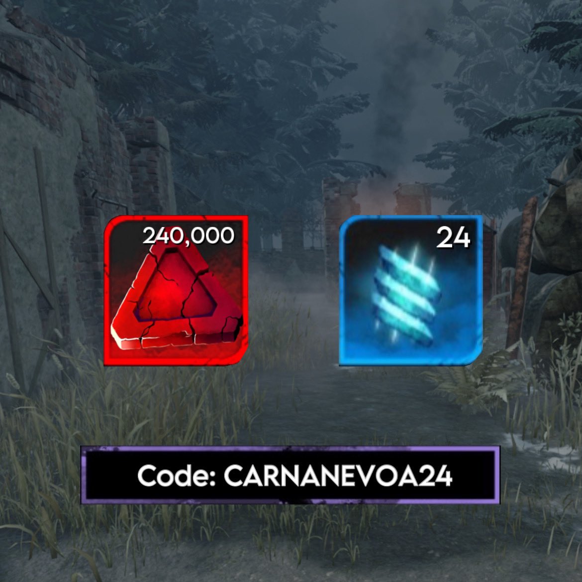 dbdcodes's tweet photo. Code: CARNANEVOA24

For 240k Bloodpoints And 24 Rift Fragments https://t.co/H5DemVSFP5