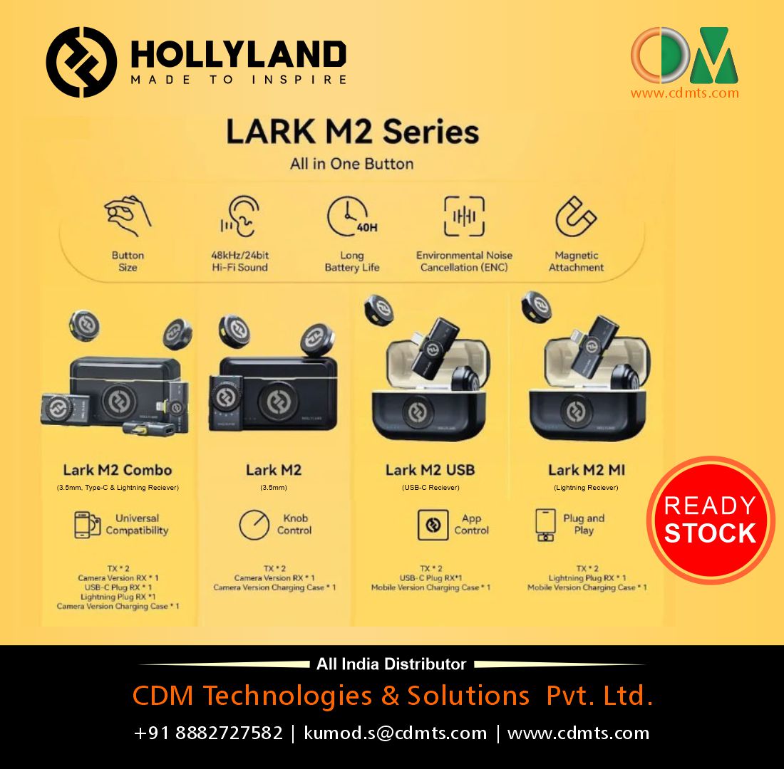 CDMTS's tweet photo. LARK M2 Series - All in One Button
#availablenow #Wirelessmicrophone #Hollyland #SleekDesign #compact #Transmitters #cdmtechnologies #cdmts #cdmgroup #broadcast #studio #broadcasting #sports #Newsroom #quality #vlogger #podcasting #filmmaking https://t.co/IEwTUccNHv