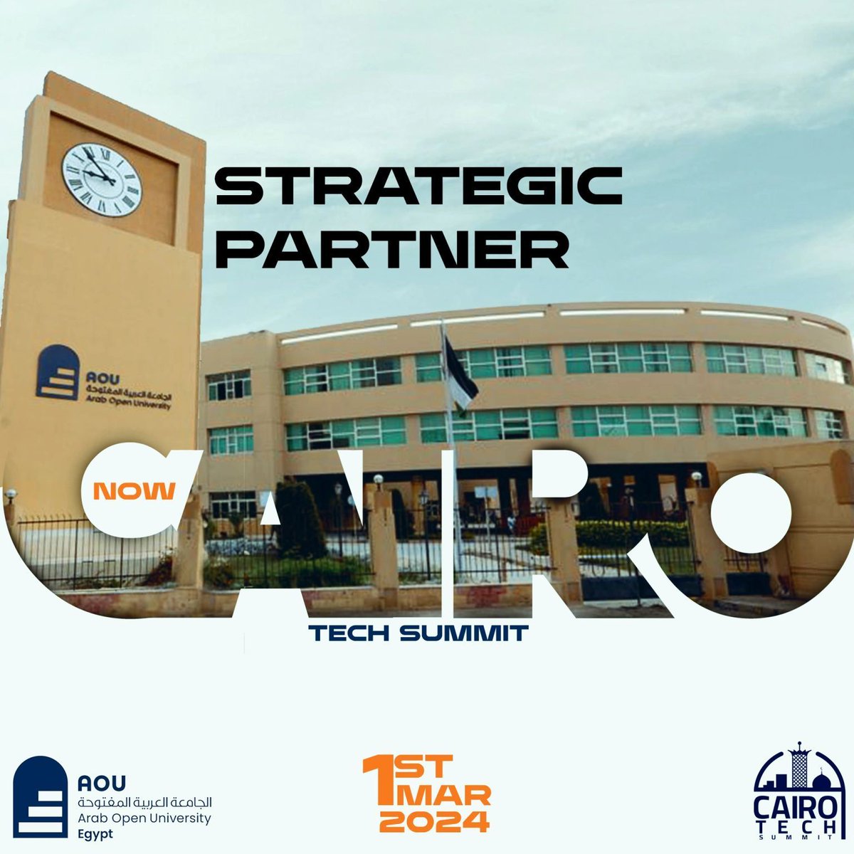 tech_cairo's tweet image. 🌟 Exciting News 🌟

We&apos;re thrilled to announce that the Arabic Open University will be hosting Cairo Tech Summit 2024 on March 1st! 🎉✨

{hashtag|\#|CTS2024} {hashtag|\#|ArabicOpenUniversity} {hashtag|\#|TechInnovation}