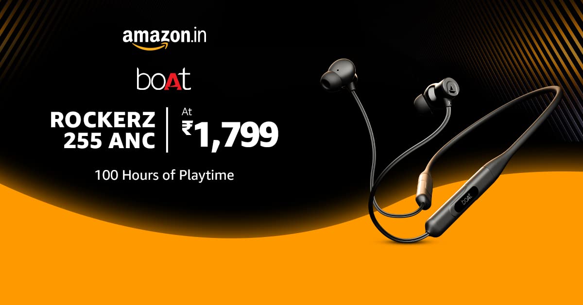 boAt Rockerz 255 ANC Bluetooth Neckband Special launch price ₹1,799 Shop now : amazon.in/dp/B0CRZ6KTB4