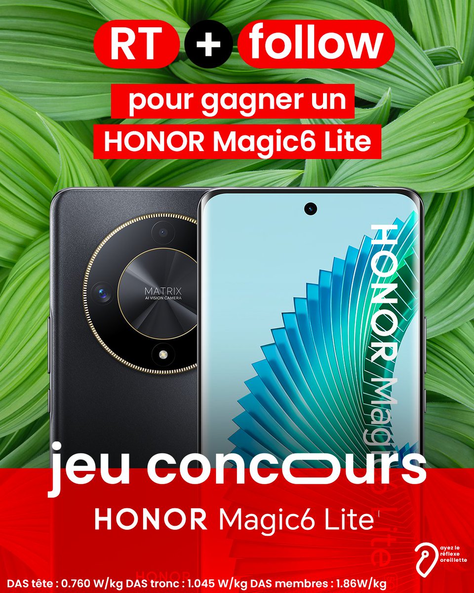 #JeuConcours Tentez de gagner le tout nouveau Honor Magic6 Lite et son écran aux 1,07 milliard de couleurs ! 🎨​ ​ Bonne chance à tous (surtout à ceux qui n'ont pas de Valentin ou de Valentine 🫂)