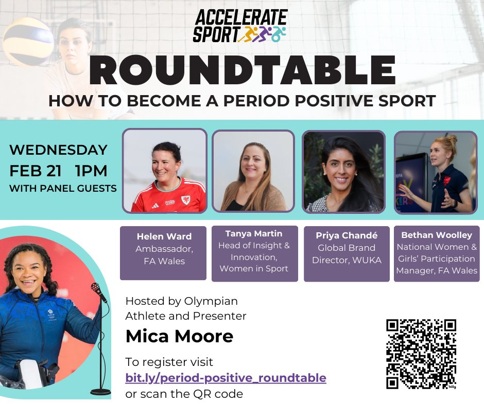 𝗕𝗲𝗰𝗼𝗺𝗲 𝗮 𝗣𝗲𝗿𝗶𝗼𝗱 𝗣𝗼𝘀𝗶𝘁𝗶𝘃𝗲 𝗦𝗽𝗼𝗿𝘁

Join our fantastic panel on the 21st February for a discussion on how we as sports clubs can create a period inclusive space.

You can sign up to the free discussion here: bit.ly/period-positiv…