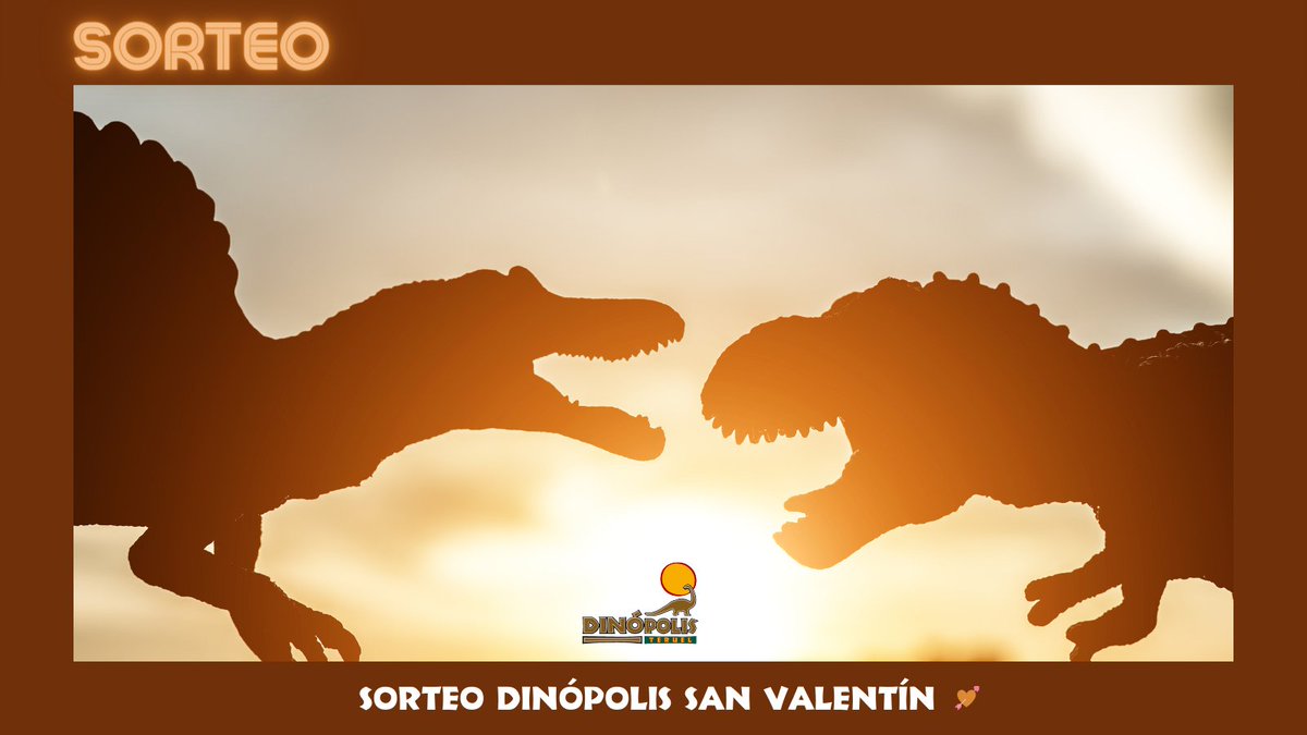 DinopolisTeruel's tweet photo. 💥¡LANZAMOS SORTEACO! #SorteoNuestroAmorNoseExtingue
Sí, lo reconocemos ¡SOMOS unos ROMANTICONES! Y nos gusta celebrar #SanValentín 🦕💘
¡PARTICIPA! Síguenos, RT y menciona a 2 apasionados de los #dinosaurios como nosotros ¡Sorteamos 3 packs de 2 entradas!
https://t.co/SDyImExlnO https://t.co/4I72Slo8I5