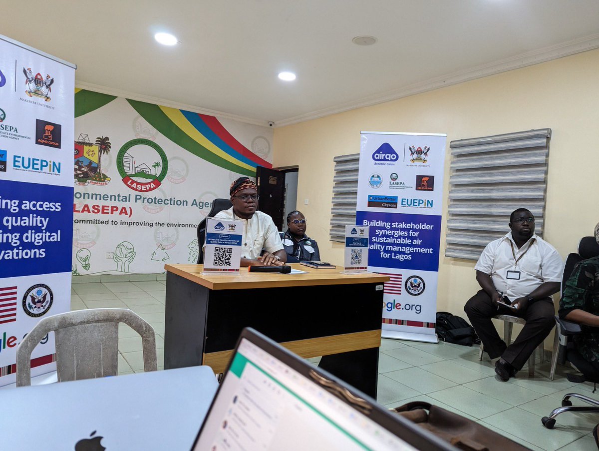 OkureDo's tweet photo. “…LASEPA is ready …!” @thetundeajayi GM @LasepaOfficial echoing commitment to supporting air quality work during the opening of the 2-day air quality data workshop in Lagos.
#CleanAir4Lagos @AirQoProject @UrbanBetter @eue_pi https://t.co/Epvvo8PvQJ