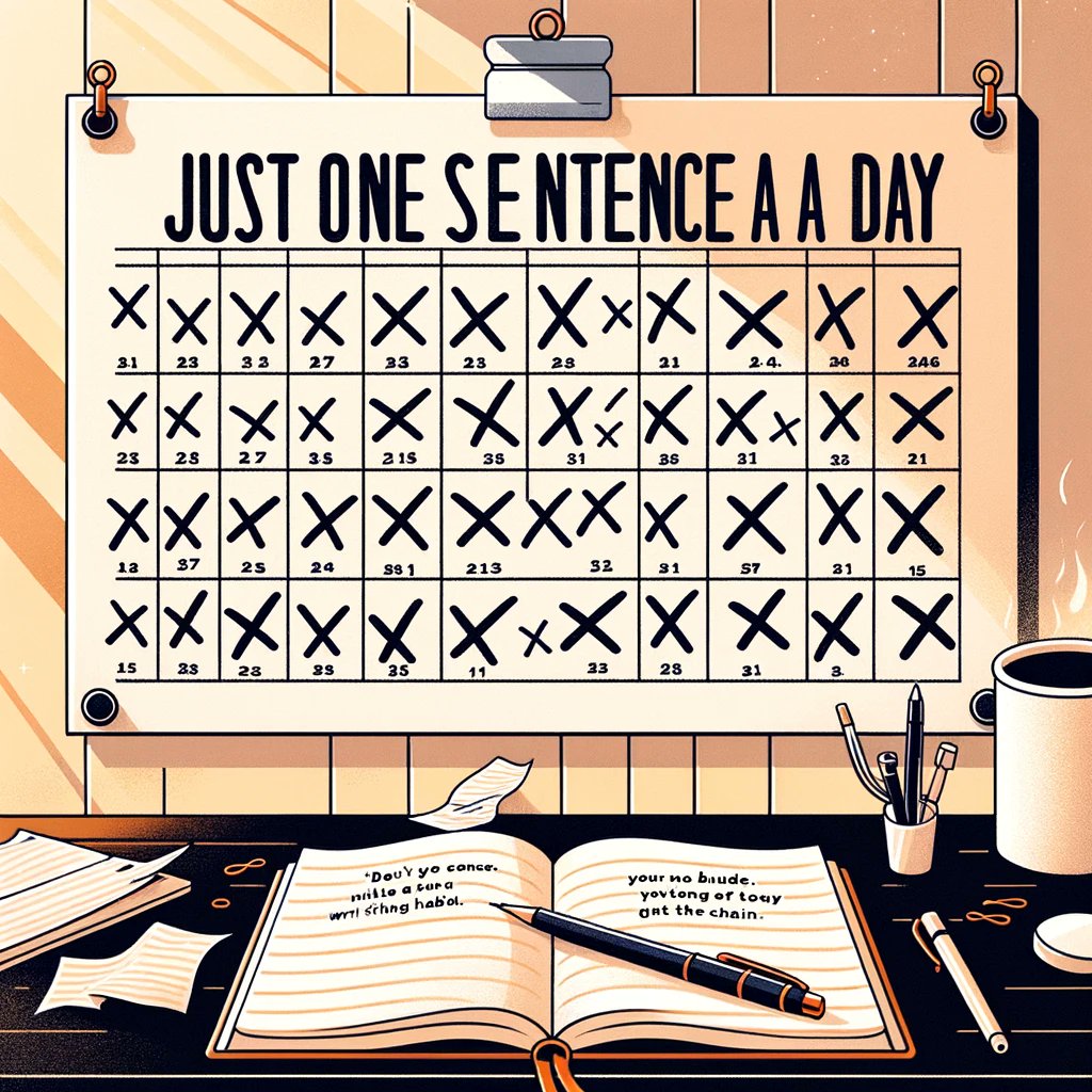 Commit to writing daily, no matter how small. A sentence today, a masterpiece tomorrow. Build your chain of words. #DailyWriting #WritersRoutine