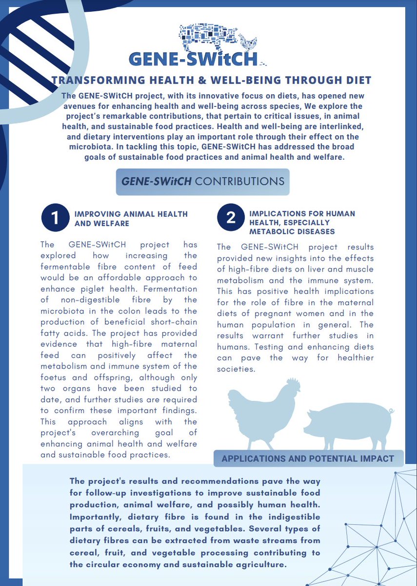 GENE-SWitCH, with its innovative focus on #diets, has opened new avenues for enhancing health and well-being across species. 

Read about contributions related to critical issues in animal health and sustainable food practices.

Full article 👉 bit.ly/3UASAX7