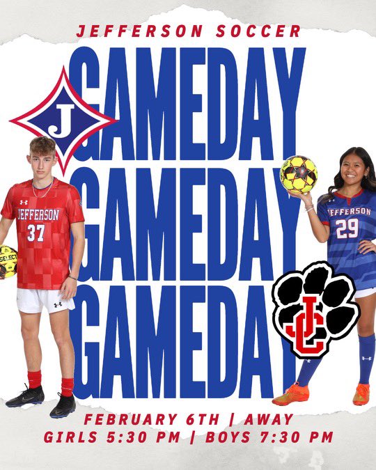 Jefferson Soccer (@jtownsoccer) on Twitter photo GAMEDAY!
⏰ 5:30 Girls, 7:30 Boys
📍 Jackson County High School
🆚 <a href="/JCHS_Soccer_/">Jackson County High School Mens Soccer</a>
Go Dragons! GAMEDAY!
⏰ 5:30 Girls, 7:30 Boys
📍 Jackson County High School
🆚 <a href="/JCHS_Soccer_/">Jackson County High School Mens Soccer</a>
Go Dragons!