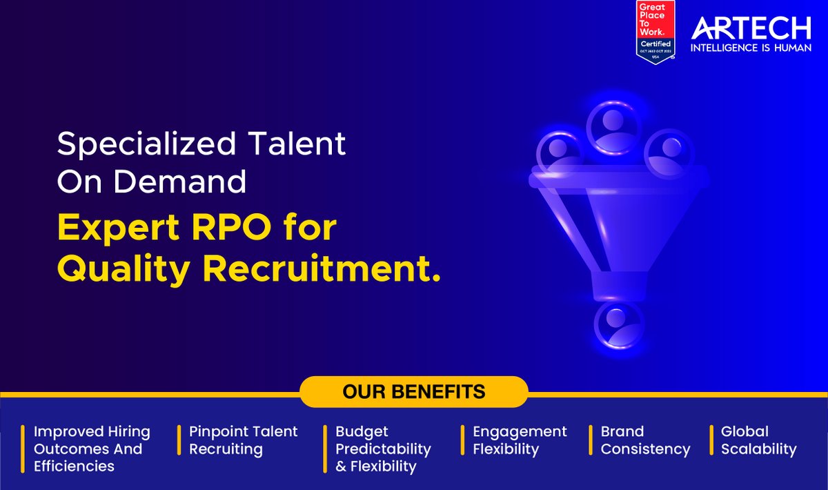 Artech’s RPO provides easy access to top talent. As industry leaders, we manage recruitment, freeing you to focus on your core business.

#ArtechRPO #StaffingExcellence #RPOLeadership #TalentSolutions #ValueCreation #RecruitmentExperts #WorkforceInnovation #RPOExcellence